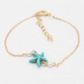 Shangjie OEM Summer Turquoise Starfisf Pearl Simple Anklet Braclets Opal Cheklets Mini Heart Anklets